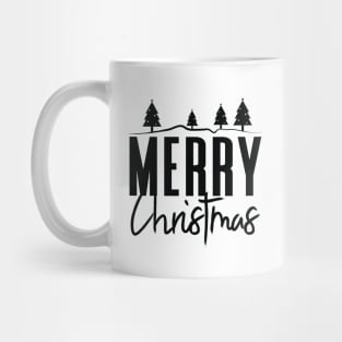 Merry Christmas Everyone with Christmas tree BLACK Mug